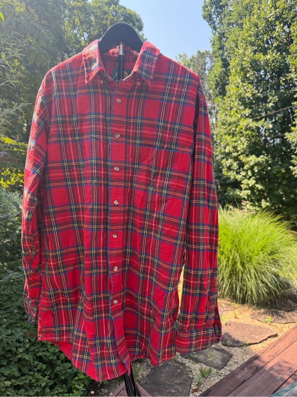 Cabela's Men’s Red Plaid Cotton Button-Down Shirt- Size XL Tall
